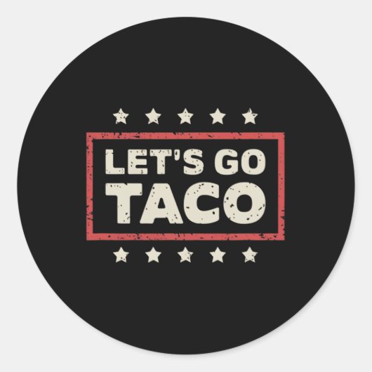 Sticker Rond Allez Taco. (Devant)