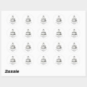 Sticker Rond Alliance de gâteau de mariage (Feuille)