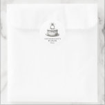 Sticker Rond Alliance de gâteau de mariage<br><div class="desc">Une fin douce à votre journée spéciale</div>