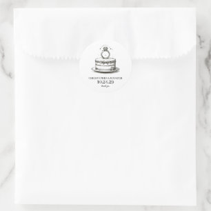 Sticker Rond Alliance de gâteau de mariage