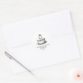 Sticker Rond Alliance de gâteau de mariage (Enveloppe)