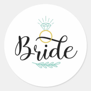 Sticker Rond Alliance de mariage de la mariée
