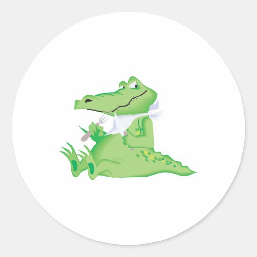 Sticker Rond alligator affamé (Devant)