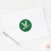 Sticker Rond alligator ailé volant haut (Enveloppe)