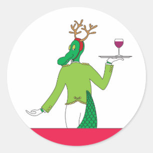 Sticker Rond Alligator Cheer