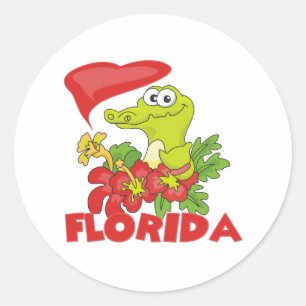 Sticker Rond Alligator de la Floride