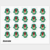 Sticker Rond alligator embrassant (Feuille)