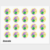 Sticker Rond Alligator Mardi Gras Violet (Feuille)