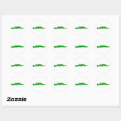 Sticker Rond Alligator mignon (Feuille)