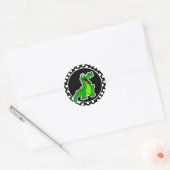 Sticker Rond Alligator sur les Pois noirs et blancs (Enveloppe)