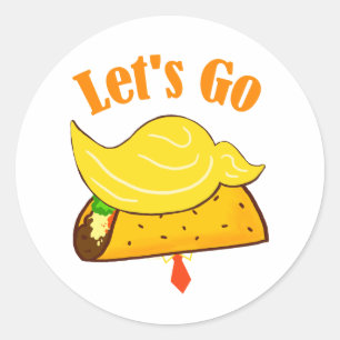 Sticker Rond Allons à TACO Trump