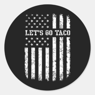 Sticker Rond Allons au drapeau Taco