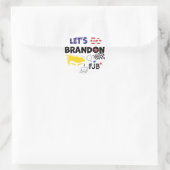 STICKER ROND ALLONS BRANDON AVEC TRUMP (Sac)