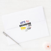 STICKER ROND ALLONS BRANDON AVEC TRUMP (Enveloppe)