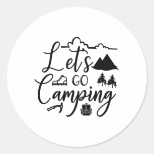 Sticker Rond Allons camper