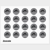 Sticker Rond Allons camper (Feuille)