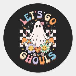 Sticker Rond Allons Gouls Halloween Ghost Costume Ret