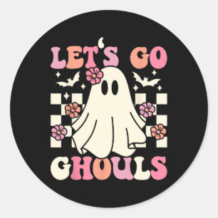 Sticker Rond Allons Gouls Halloween Ghost Costume Retro Groo