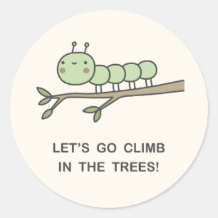 Sticker Rond Allons Grimper Dans Les Arbres !