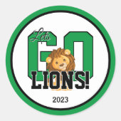 Sticker Rond Allons Lions ! Soutenez votre équipe (Devant)