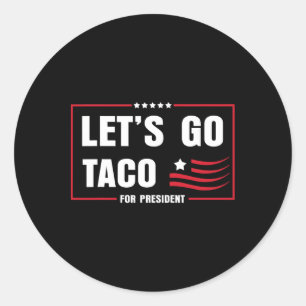 Sticker Rond Allons Taco 8647 Drapeau US 86 47 Hommes Femmes 8