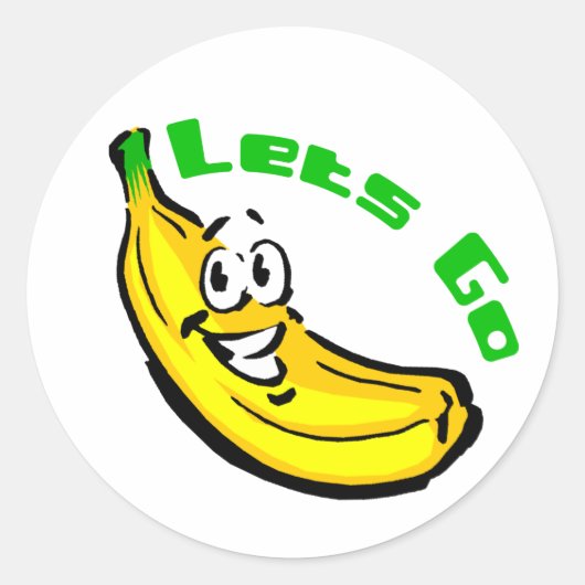 Sticker Rond Allons-y bananes (Devant)