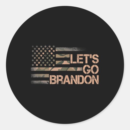 Sticker Rond Allons-y Brandon Allons-y Brandon Camouflage Améri (Devant)