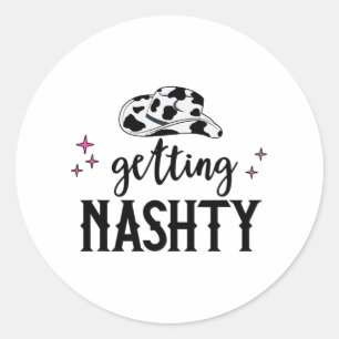 Sticker Rond Allons-y les filles se marient la mariée Nashty s'