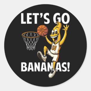 Sticker Rond Allons-y Nanas Joueur de Sketll Avec Graphique de