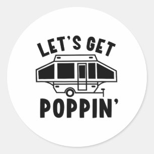 Sticker Rond Allons-y pour une tente pop-up de camping-car remo