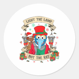 Sticker Rond Allumez la lampe pas le rat Funny Noël assortis