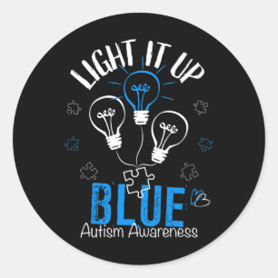 Sticker Rond Allumez-le vers le haut Sensibilisation sur l'auti