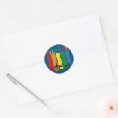 Sticker Rond Ally Cat LGBT Gay Rainbow Pride Drapeau Ally Cat (Enveloppe)