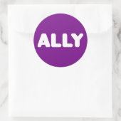Sticker Rond Ally LGBTQ Fête de l'Esprit droit de l'Ally Blanc (Sac)