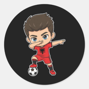 Sticker Rond Alnia Dab Enfant Goal Dessin Animé Alnia Drapeau P