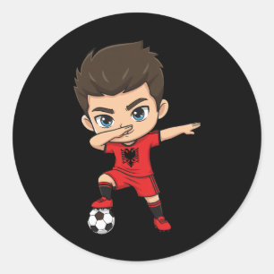 Sticker Rond Alnia Dab Enfant Goal Dessin Animé Alnia Drapeau P