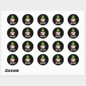 Sticker Rond Aloe Funny Plante Hello Pun Dark BG (Feuille)
