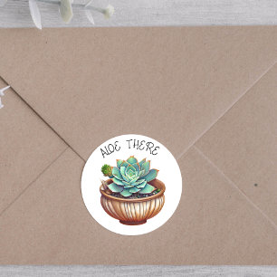 Sticker Rond Aloe Là ! Cute Aloe Vera Pun