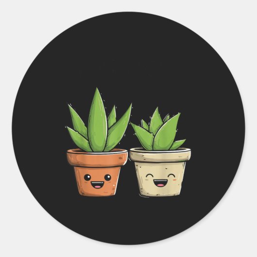 Sticker Rond Aloe There Funny Succulent Plant Lover  (Devant)