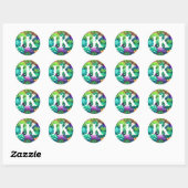 Sticker Rond Aloe Vera et les succulents Collage Monogrammé (Feuille)