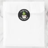 Sticker Rond Aloe You Vera Beaucoup Drôle Plante Pun Dark BG (Sac)