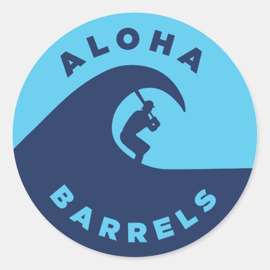 Sticker Rond Aloha Barrels 2 couleur circulaire Logo (Devant)