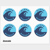 Sticker Rond Aloha Barrels 2 couleur circulaire Logo (Feuille)
