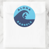 Sticker Rond Aloha Barrels 2 couleur circulaire Logo (Sac)