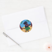 Sticker Rond Aloha Black Labrador (Enveloppe)