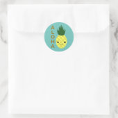 Sticker Rond Aloha Cute Kawaii Ananas (Sac)