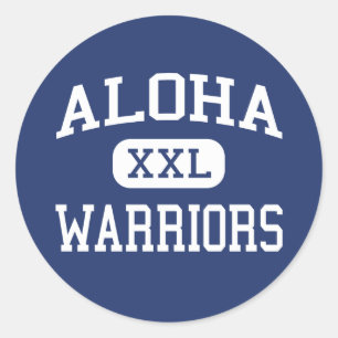 Sticker Rond Aloha - Guerriers - Lycée - Aloha Oregon