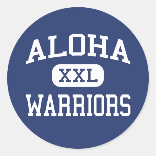 Sticker Rond Aloha - Guerriers - Lycée - Aloha Oregon (Devant)