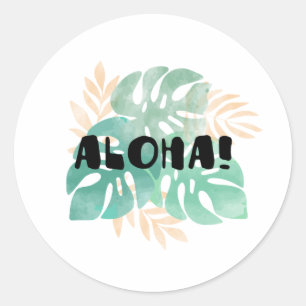 Sticker Rond Aloha hawaïen
