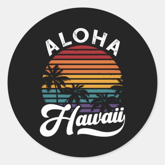 Sticker Rond Aloha Hawaii (Devant)